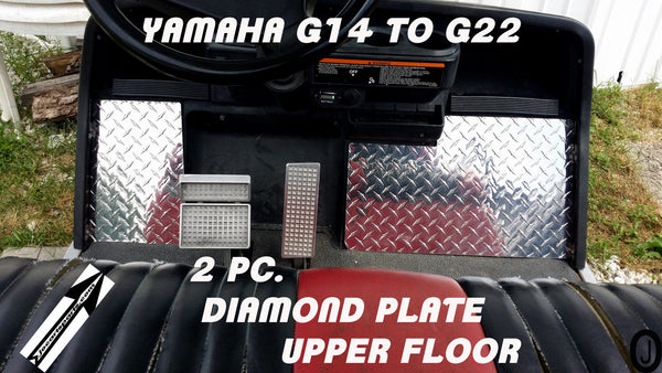 YAMAHA g14-g16-g20-g22 golf cart Aluminum Diamond Plate 2 pc upper floor plates