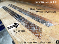 Jeep Wrangler TJ 3 1/4" Diamond Plate Aluminum Side Rocker Panels