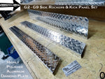 YAMAHA G2-G9 Golf Cart Aluminum Diamond Plate Side Rockers And Kick Plate, 3 pc Set