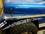 Jeep Wrangler YJ Aluminum Diamond Plate Fender Covers With 1.5 inch Bend