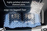 Ezgo RXV Golf Cart Highly Polished Aluminum Diamond Plate Bag Well floor
