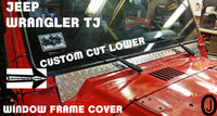 Jeep TJ Wrangler Custom Cut Polished Aluminum Diamond Plate Window Frame Cover