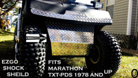 EZGO TxT & Marathon golf cart Polished Aluminum Diamond Plate Bumper/Shock Cover