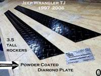 Jeep TJ Wrangler 3 1/2" Wide Polished Aluminum Diamond Plate Rocker Panel Set