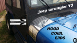 Jeep wrangler YJ-CJ7-CJ8  Diamond Plate 2 PC. Hood Cowl Ends