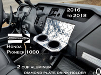 Honda Pioneer 1000 Dash Cup Holder Polished Aluminum Diamond Plate
