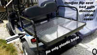Diamond Plate Flip Bed cover fits MADJAX BRAND golf cart, ezgo-club car-yamaha