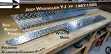 JEEP YJ Wrangler 6" Tall Diamond plate Rocker Panel Guards with / 90° 1 inch lip