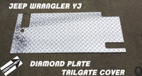 Jeep Wrangler YJ Highly Polished Aluminum Diamond Plate Tailgate Cover 1987-1995