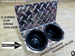 Yamaha Rhino Dash 2 JUMBO Cup Drink Holder Aluminum Diamond Plate Cup Holder