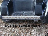 Club Car DS Golf Cart Highly Polished Aluminum Diamond Plate Rear Bumper Insert