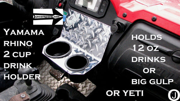 Yamaha Rhino Dash 1 JUMBO 2 Cup Holder Polished Aluminum Diamond plate