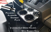 Honda Pioneer 700 Dash Cup Holder Aluminum Diamond Plate With Rubber Edge