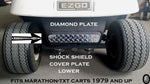 Ezgo TxT or Marathon Golf Cart Aluminum Diamond Plate Lower Shock Shield Cover