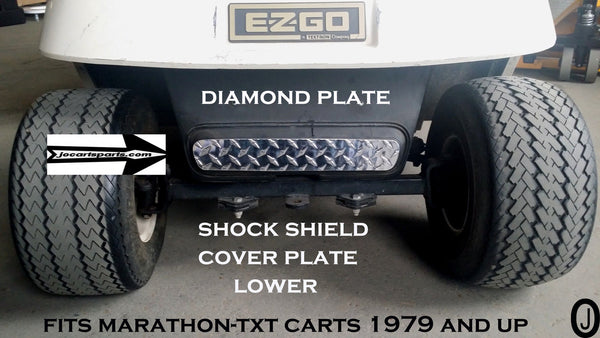 Ezgo TxT or Marathon Golf Cart Aluminum Diamond Plate Lower Shock Shield Cover