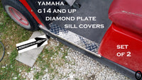 Yamaha G14 to G22 Golf Cart Poilshed Aluminum Diamond Plate Rocker Sills set