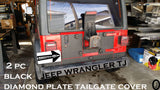 Jeep Wrangler TJ 2 pc Highly Polished Aluminum Diamond Plate Tailgate Cover