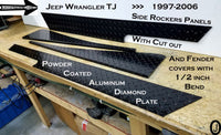 Jeep Wrangler TJ Aluminum Diamond Plate Rockers With cut out & Fender Bend set