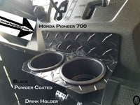 Honda Pioneer 700 Dash Cup Holder Aluminum Diamond Plate