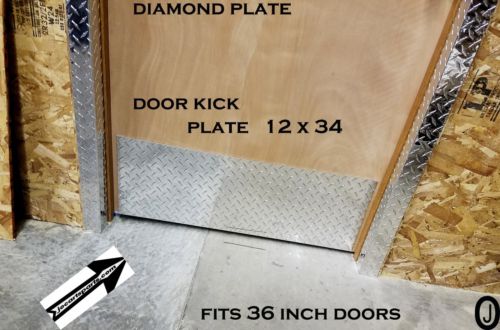 Highly Polished Aluminum Diamond Plate Door Kick Plate 16 ga. Aluminum
