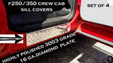 Ford F250/350 Pickup Crew Cab Aluminum Diamond Plate Door Sill Covers > Set Of 4