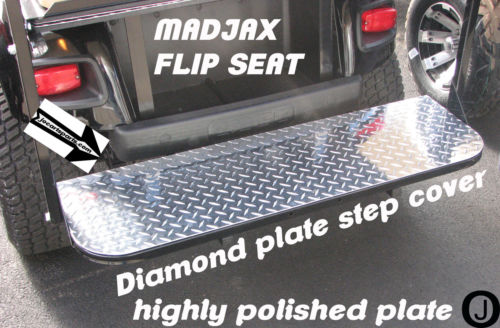 MadJax Model Golf Cart Diamond Plate Flip Seat Step Cover ezgo-club car-yamaha