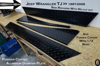Jeep Wrangler TJ Aluminum Diamond Plate no cut out Rockers & Fender Bend set