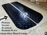 Jeep YJ Wrangler Aluminum Diamond Plate Interior Half Door Covers 1987-95