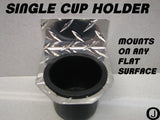 Flat Cup Holder Aluminum Diamond Plate fits Jeeps-Golf Carts-Boats-Rhino-Atv-Utv