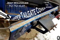Jeep Wrangler YJ, TJ, CJ-7 Polished Aluminum Diamond Plate Upper Tailgate Cover