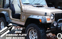 Jeep Wrangler TJ 3 1/2" Aluminum Diamond Plate Rocker & Short Corner Set