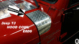 Jeep Wrangler TJ Aluminum Diamond Plate 2 PC. Hood Cowl Ends, Set of 2