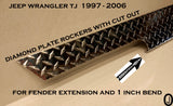 Jeep Wrangler TJ Aluminum Diamond Plate 5 3/4 Rocker Panel Bend & Cut Out