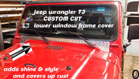 Jeep TJ Wrangler Custom Cut Polished Aluminum Diamond Plate Window Frame Cover
