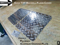 Ezgo TXT Golf Cart Highly Polished Aluminum Diamond Plate BagWell Floor Cover