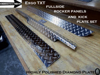 Ezgo TxT Golf Cart Aluminum Diamond Plate Rocker Panels & Kick Plate 3 pc set